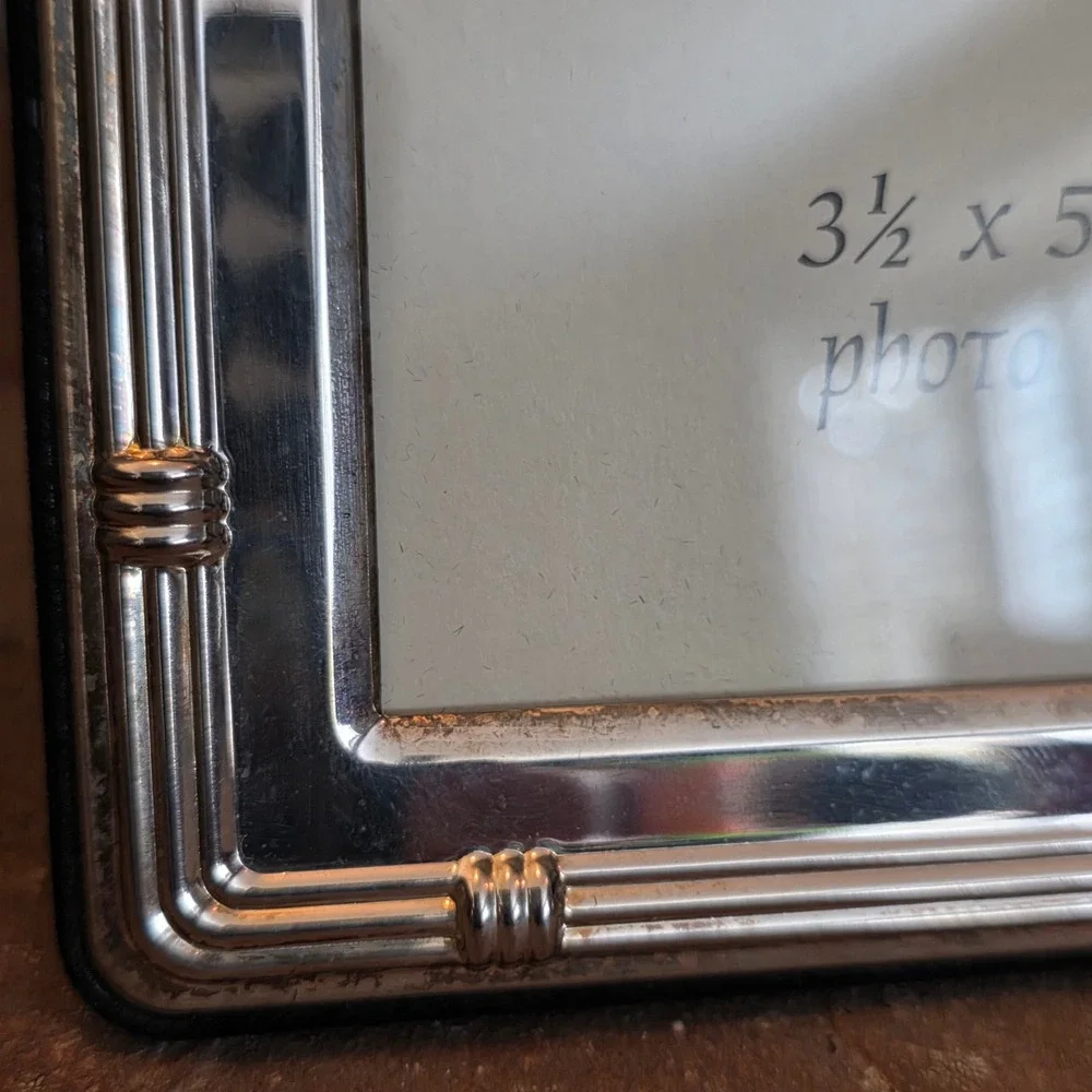 Godinger Silver Art Co Picture Frame Set 3.5x5 and 2x3 Silver Tone Vintage Style
